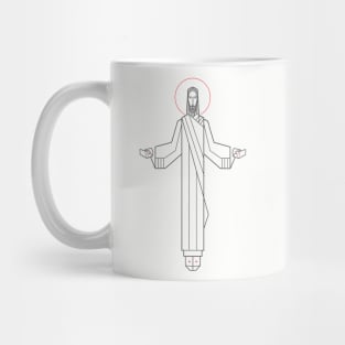 Jesus Christ with open hands illustration Mug